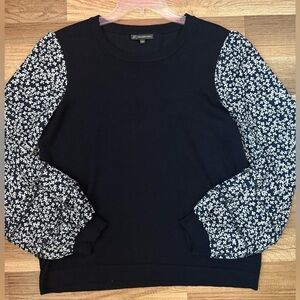 Adrianna Papell Sweater with Floral Long Sleeves